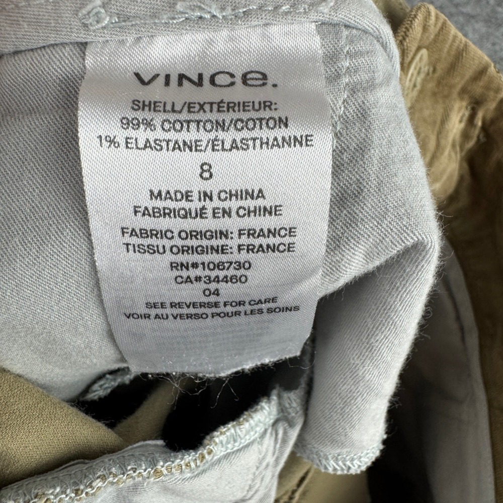 Vince Womens Corduroy Straight Leg Pants Tan Brown Size 8 Stretch - Picture 5 of 9